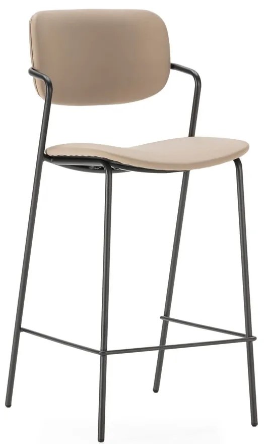 Scaune de bar bej 2 buc. (înălțime șezut 68 cm) Maika – Marckeric