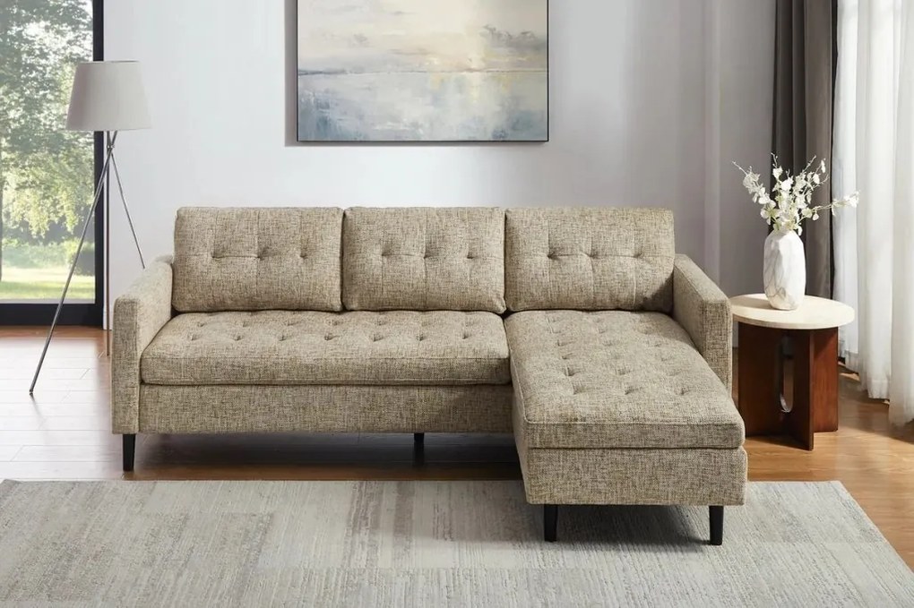 Coltar modern, Tesatura Structurata Bej STOCKHOLM 220cm