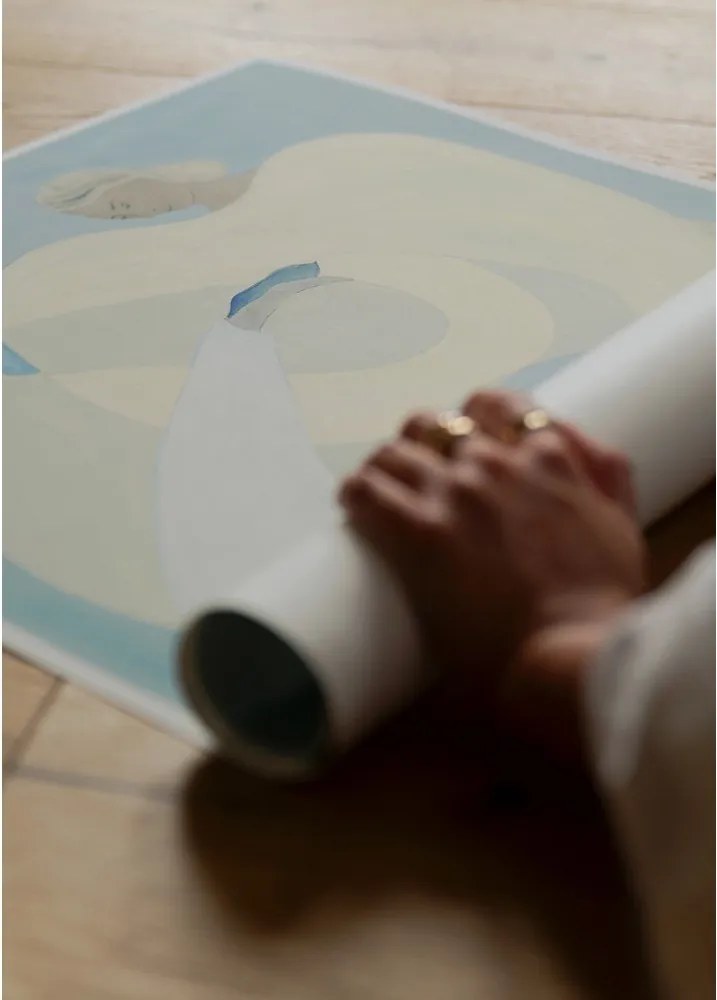 Poster 70x100 cm Hold You - Blue – Sofia Lind – The Poster Club