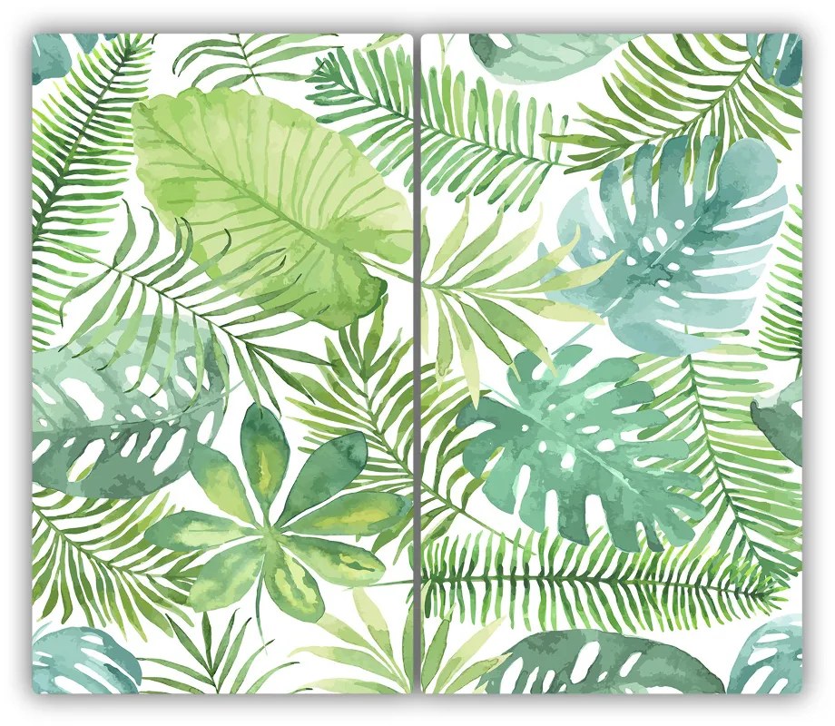 Tocator din sticla frunze tropicale