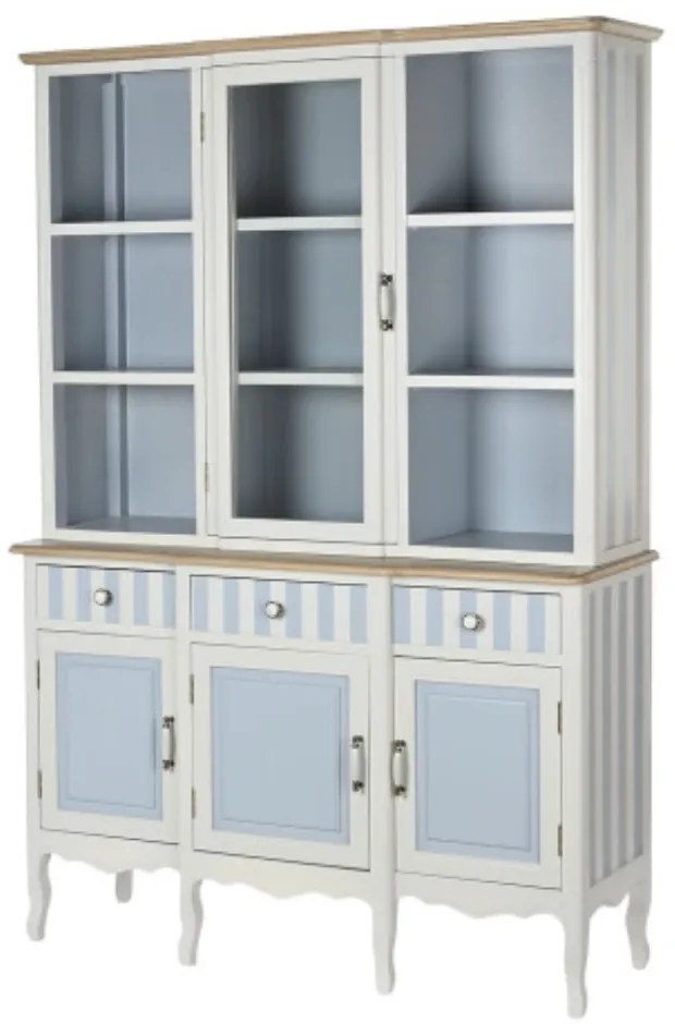 Vitrina, bleu, din lemn de paulownia, Charme