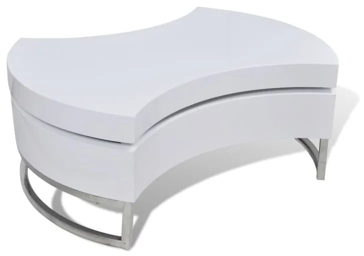 240424 vidaXL Masă de cafea cu sistem depozitare high-gloss, Alb