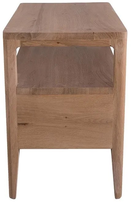 Noptiera natur, din lemn de stejar, cu sertar, L55 cm, Ernest