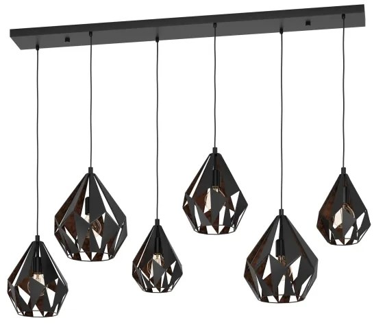 Lustră pe cablu CARLTON 6xE27/40W/230V Eglo 43846