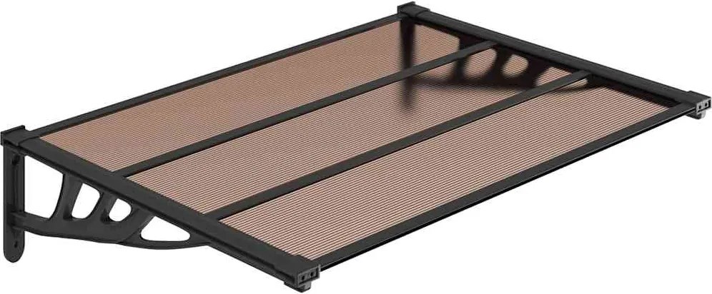 vidaXL Copertină de ușă, negru, 122x90 cm, policarbonat