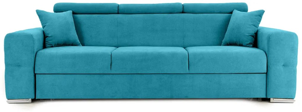 Canapea Extensibilă 3 locuri BELLAGIO, cu tetiere reglabile, 242x95x99 cm, Turcoaz-Enjoy