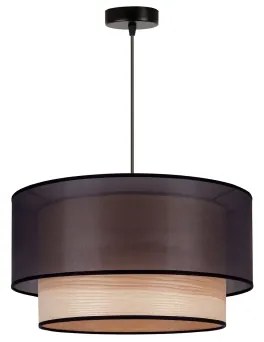 Lustră pe cablu WOOD Duolla BOHO 1xE27/15W/230V d. 45 cm negru/bej