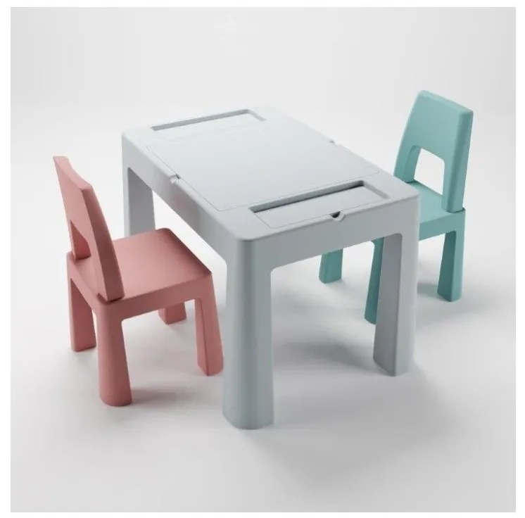 TEGA BABY - Set masă și scaune pentru copii, gri/roz/turcoaz