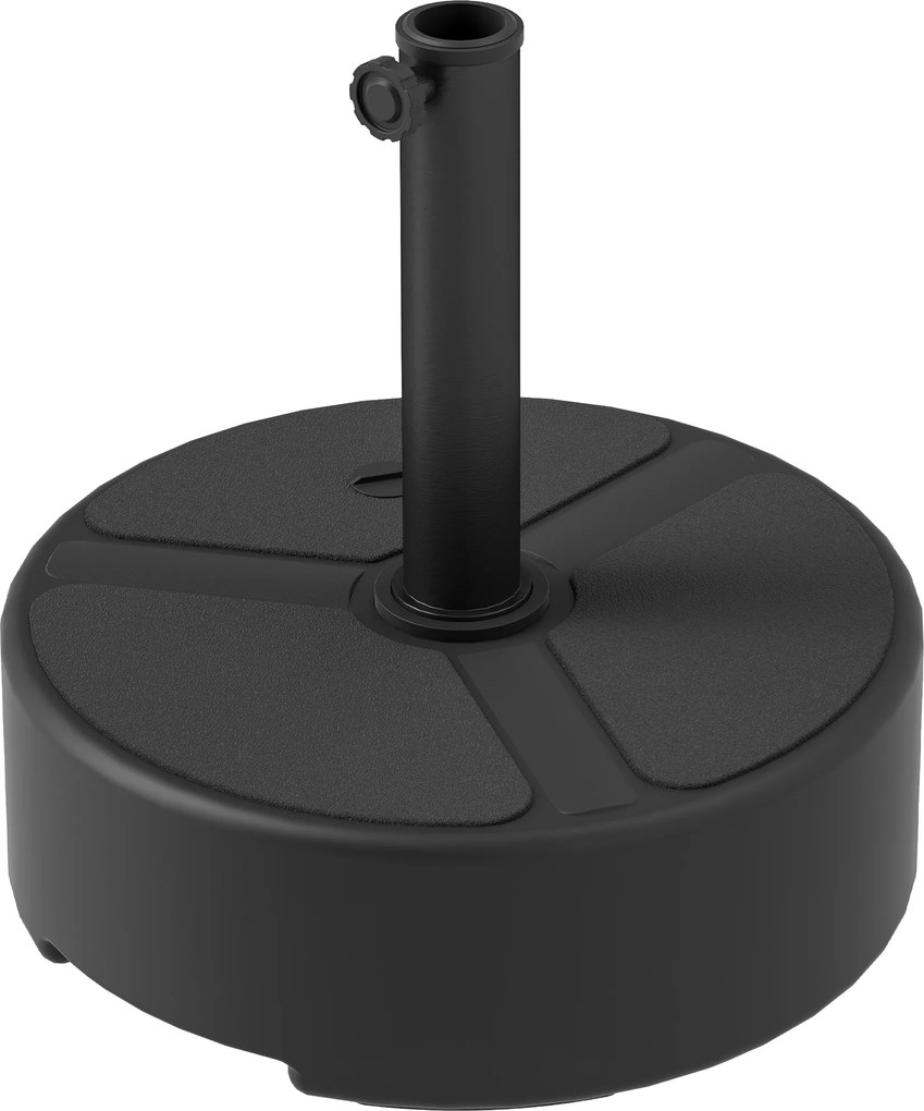 Outsunny Suport umbrelă din HDPE umplabil 18kg/20kg cu nisip/apă, rotund Negru | Aosom Romania