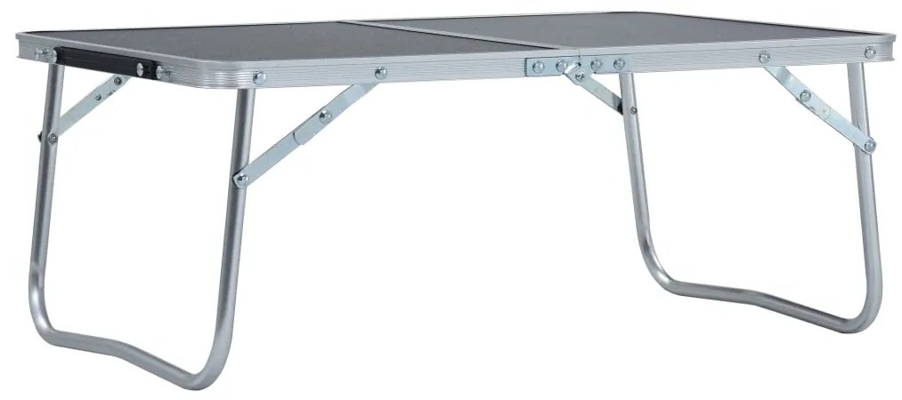 vidaXL Masă de camping pliabilă, gri, 60 x 40 cm, aluminiu