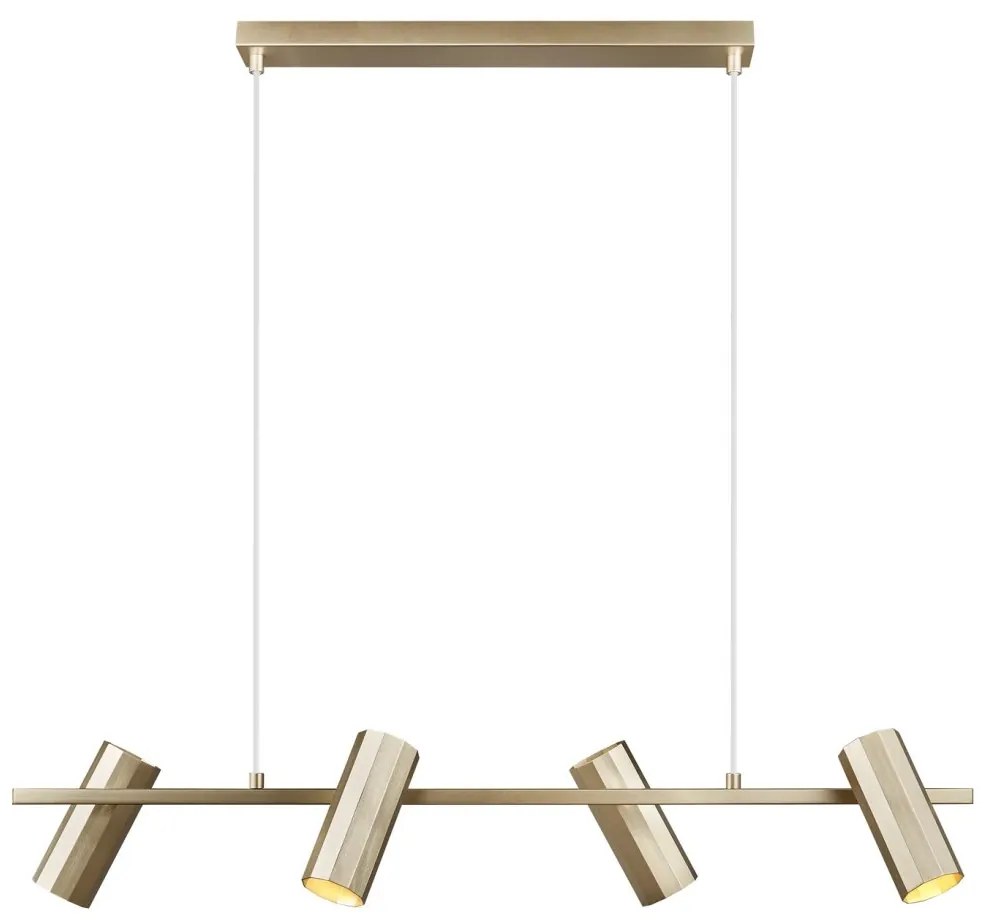 Lustra suspendata cu 4 surse de iluminat design minimalist Alanis 4 alama