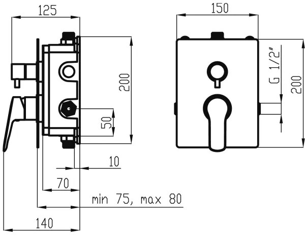 Set de duș cu baterie ascunsă Novaservis METALIA ECO crom lucios