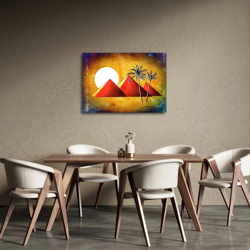 Tablou cu piramidele egiptene pictate (70x50 cm)