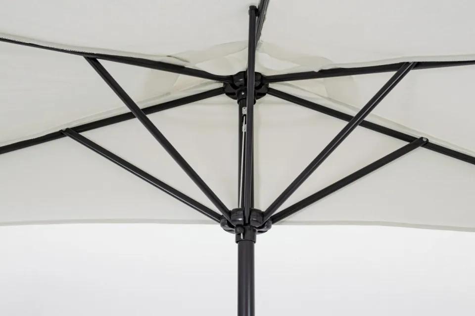Umbrela de gradina semiluna crem din poliester si metal, 270x135 cm, Kalife Bizzotto
