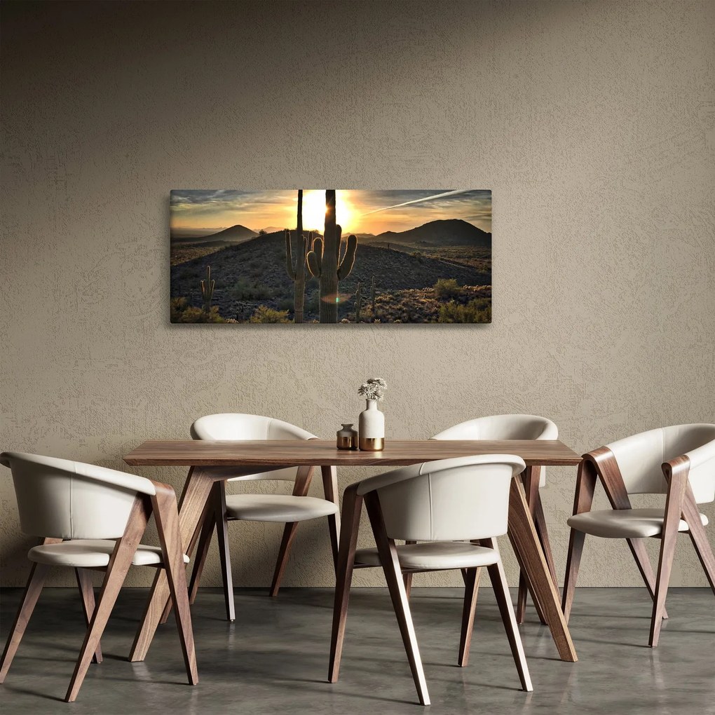 Tablou - cactușii la soare (120x50 cm)