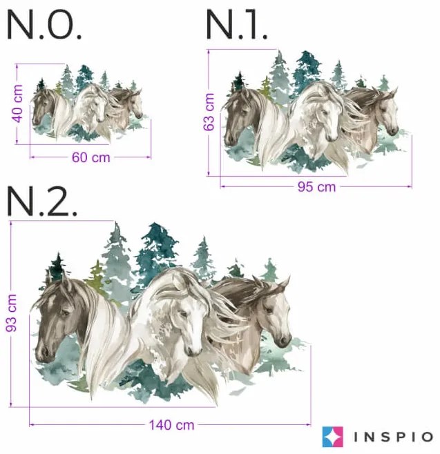 INSPIO Autocolant pentru băieți - cai în natură