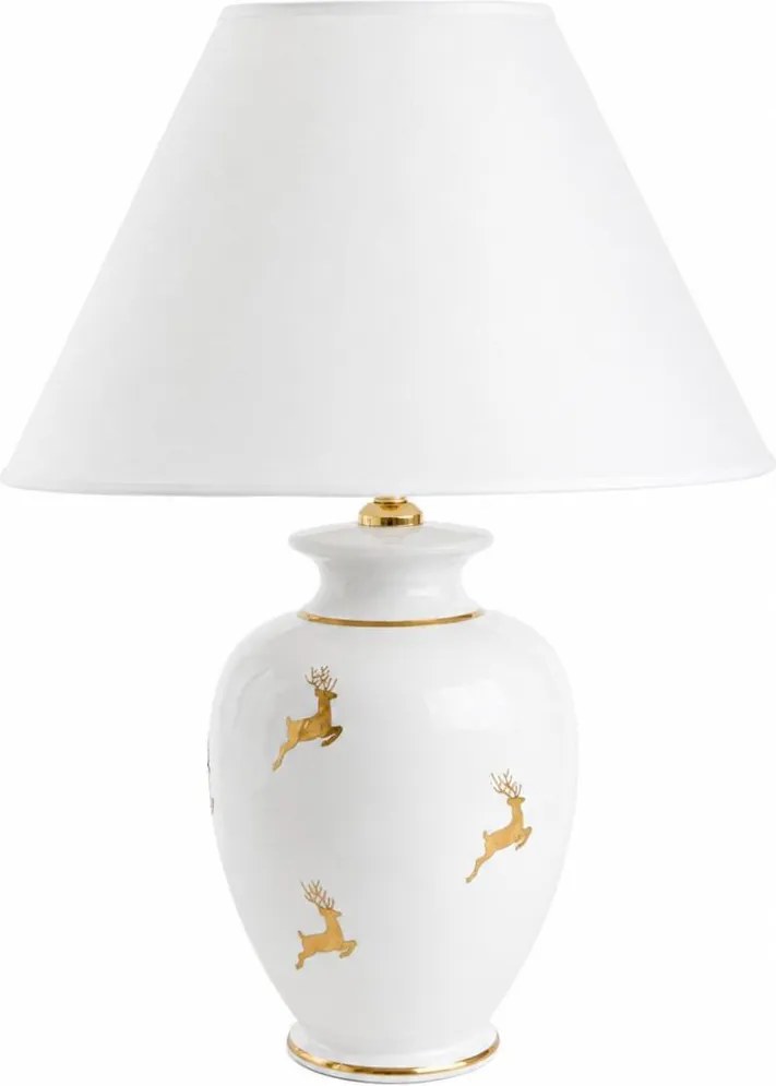 Kolarz 731.70W.150 - Lampă de masă NONNA 1xE27/100W/230V cu cerbi, alb/auriu