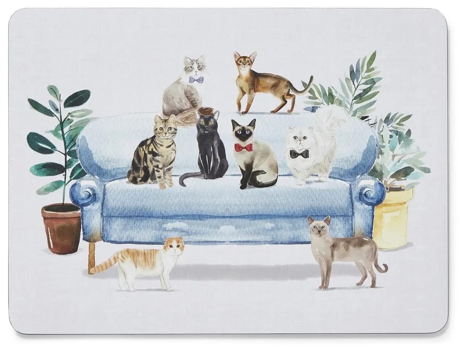 Set 4 suporturi farfurii din plută 21.5x29 cm Curious Cats - Cooksmart ®