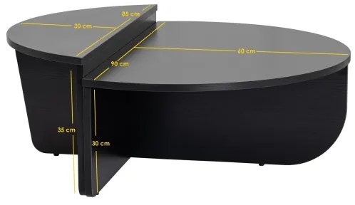 SET 2x măsuță de cafea ORION negru