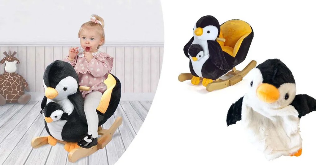 Balansoar si scaun pentru copii, pinguin