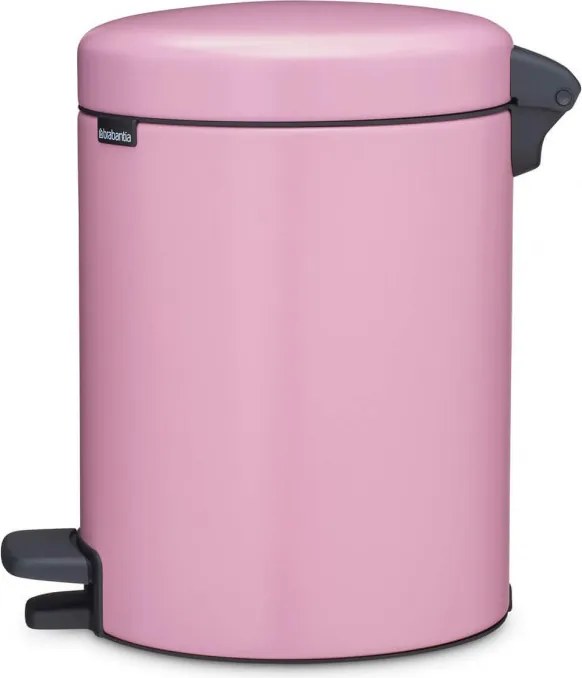 Cos de gunoi cu pedala Brabantia NewIcon 1010439, 5 l, Inchidere usoara, Baza antiderapanta, Roz
