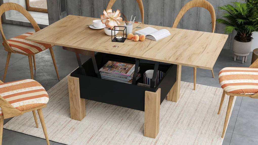mazzoni-oslo-stejar-craft-auriu-negru-m-su-extensibil-cu-ridicarea