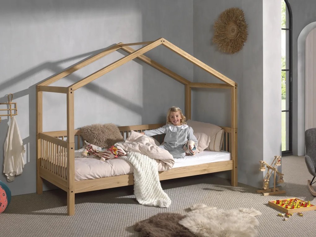 Set FORREST OAK format dintr-un Pat copii Vipack (90 x 200 cm) și un set textil asortat.