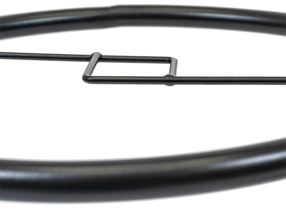 Masă de grădină Ordino cu cadru metalic și sticlă, neagră