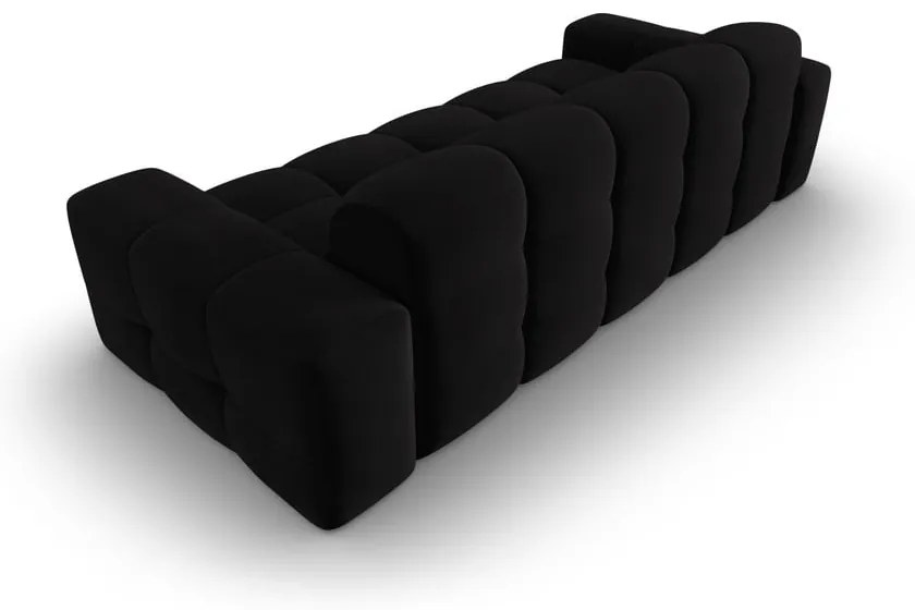 Canapea neagră cu tapițerie din catifea 222 cm Kendal – Micadoni Home