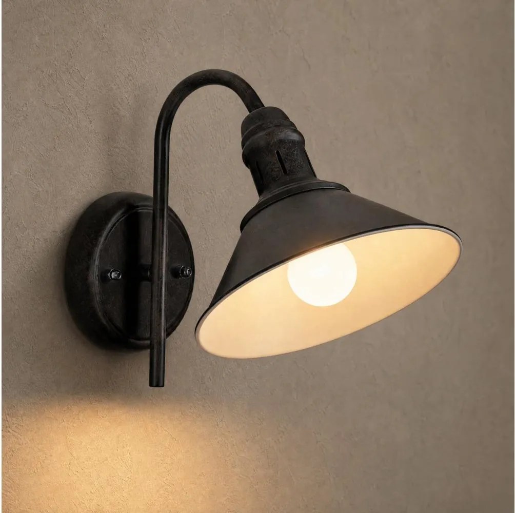 Brilagi - Lampă de perete FORGE 1xE27/60W/230V neagră