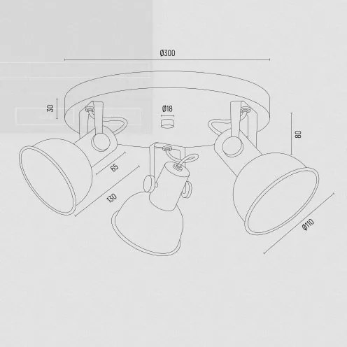 Plafoniera cu 3 spoturi directionabile design modern Lenora auriu, negru