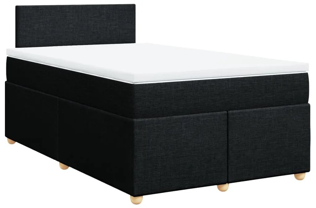 3286614 vidaXL Pat box spring cu saltea, negru, 120x190 cm, catifea