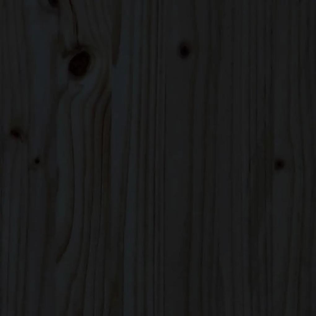 Servanta, negru, 100x40x75 cm, lemn masiv de pin