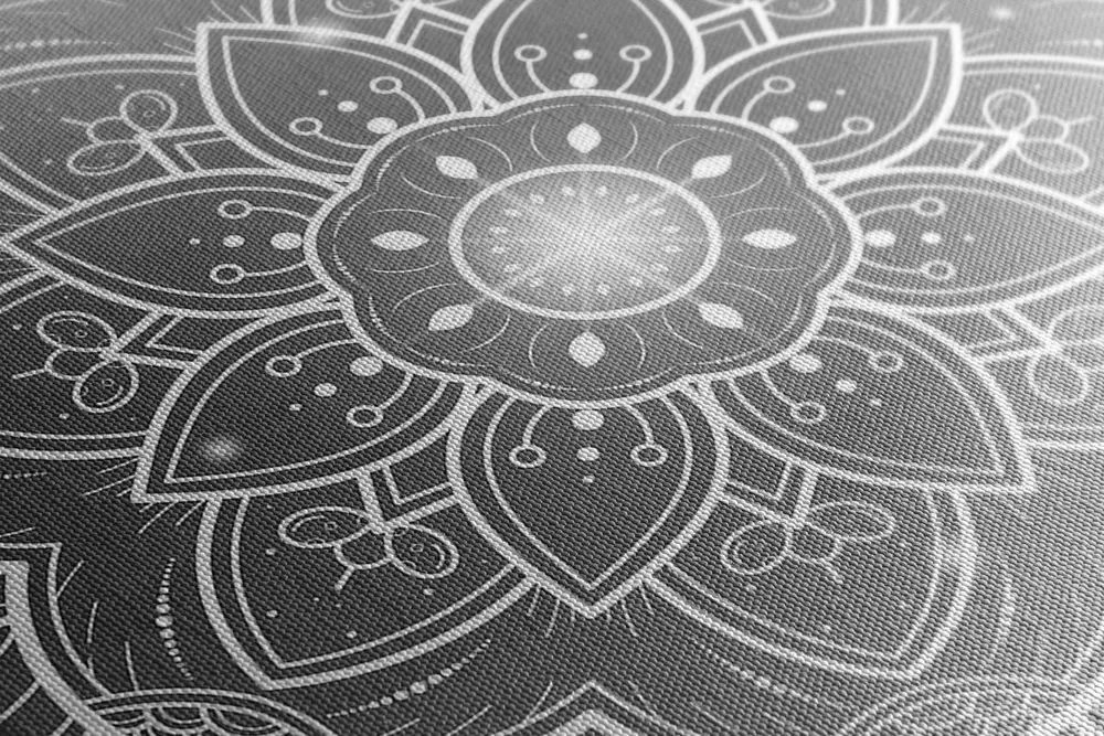 Tablou Mandalea orientală în design alb-negru
