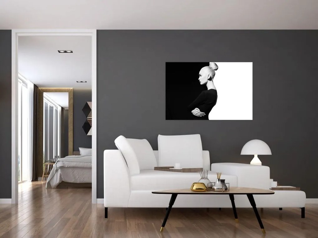 Tablou - O femeie à la yin și yang (90x60 cm)