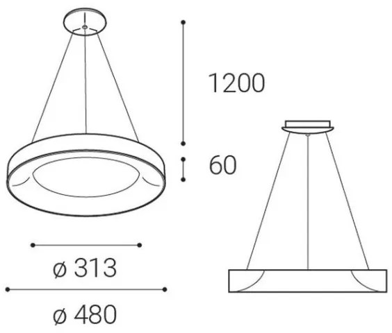 Lustră LED pe cablu BELLA LED/40W/230V 3000/4000K neagră LED2