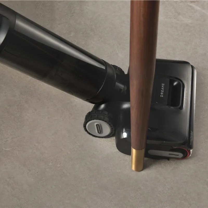 Aspirator vertical DREAME H12 Pro HHR25A, 300W, 0.7/0.9 l, 3 moduri, 35 min, Umed/uscat, Alerte vocale, LED, Uscare mop automată, Negru/gri