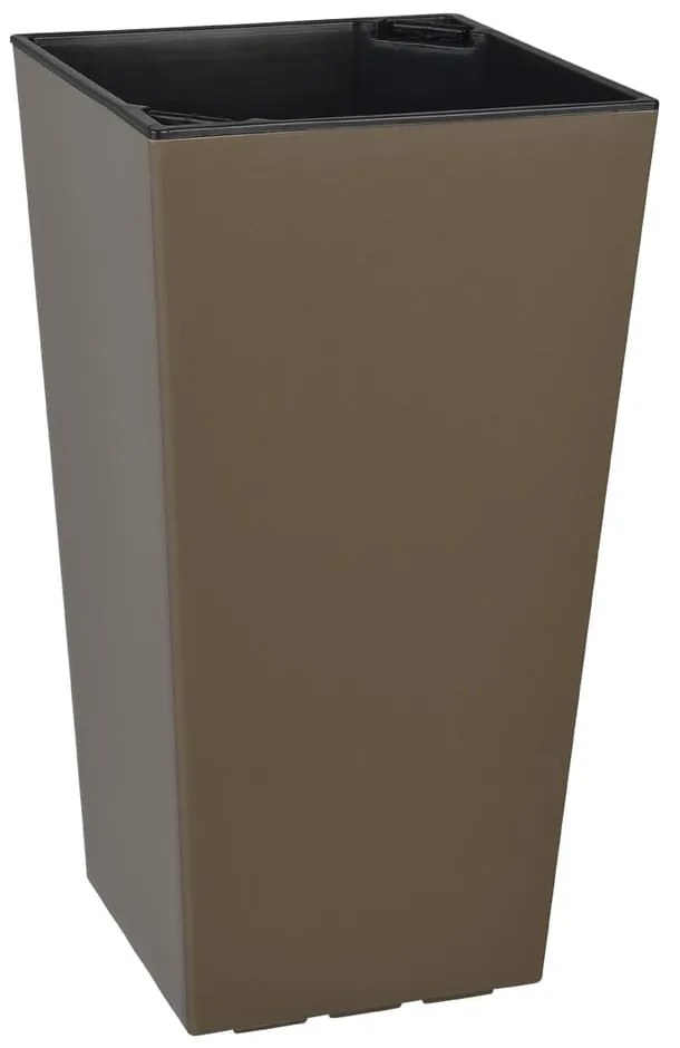 Ghiveci de flori adecvat pentru interior / exterior Gardenico Elise, înălțime 36 cm, gri-maro mat