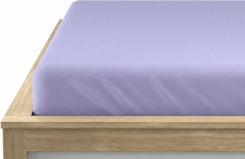 Cearsaf Jersey cu elastic 90x200 cm mov deschis