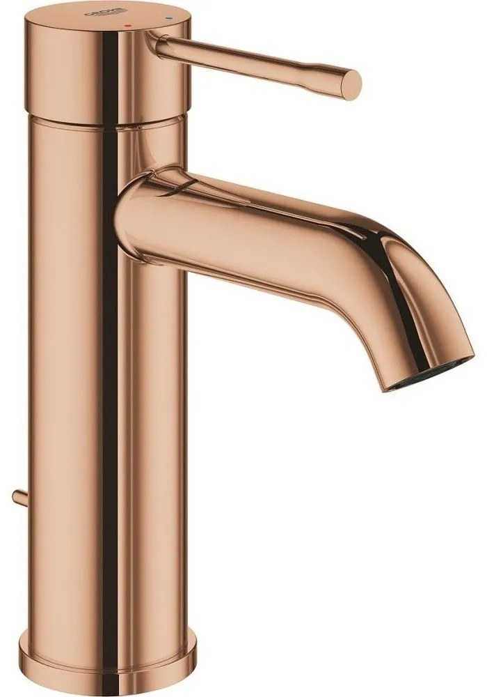 Baterie chiuveta baie cupru Grohe Essence, S cu ventil pop-up