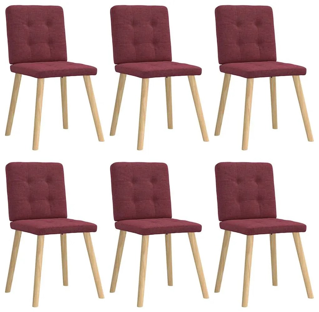 vidaXL Scaune de bucătărie pivotante, 6 buc., roșu vin, textil