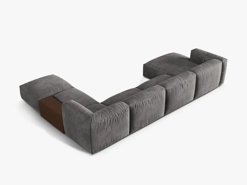 Coltar modular Martina catifea Vogue L406 cm + masuta de cafea