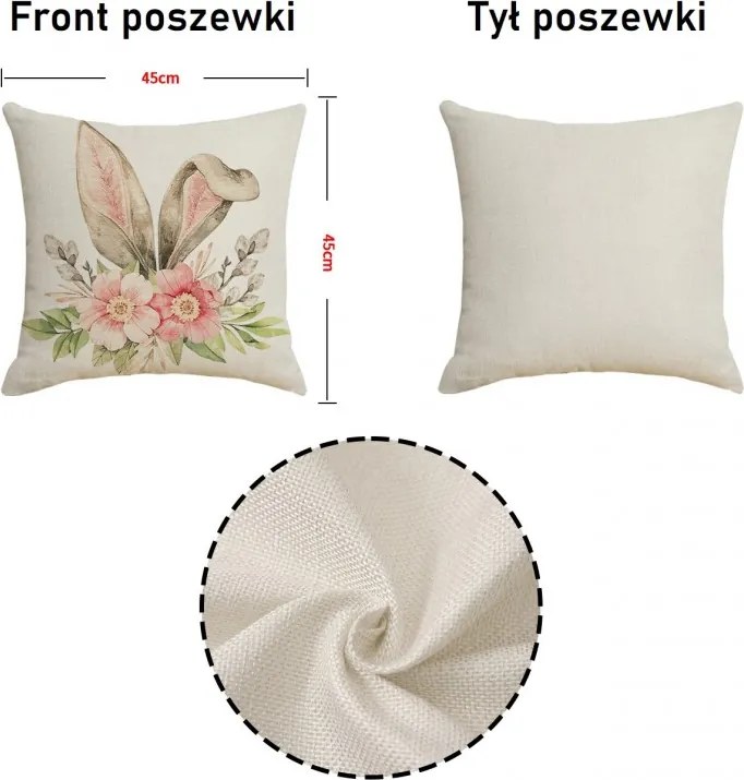 Husa de perna din in HOPPINO 45x45 cm, colorat