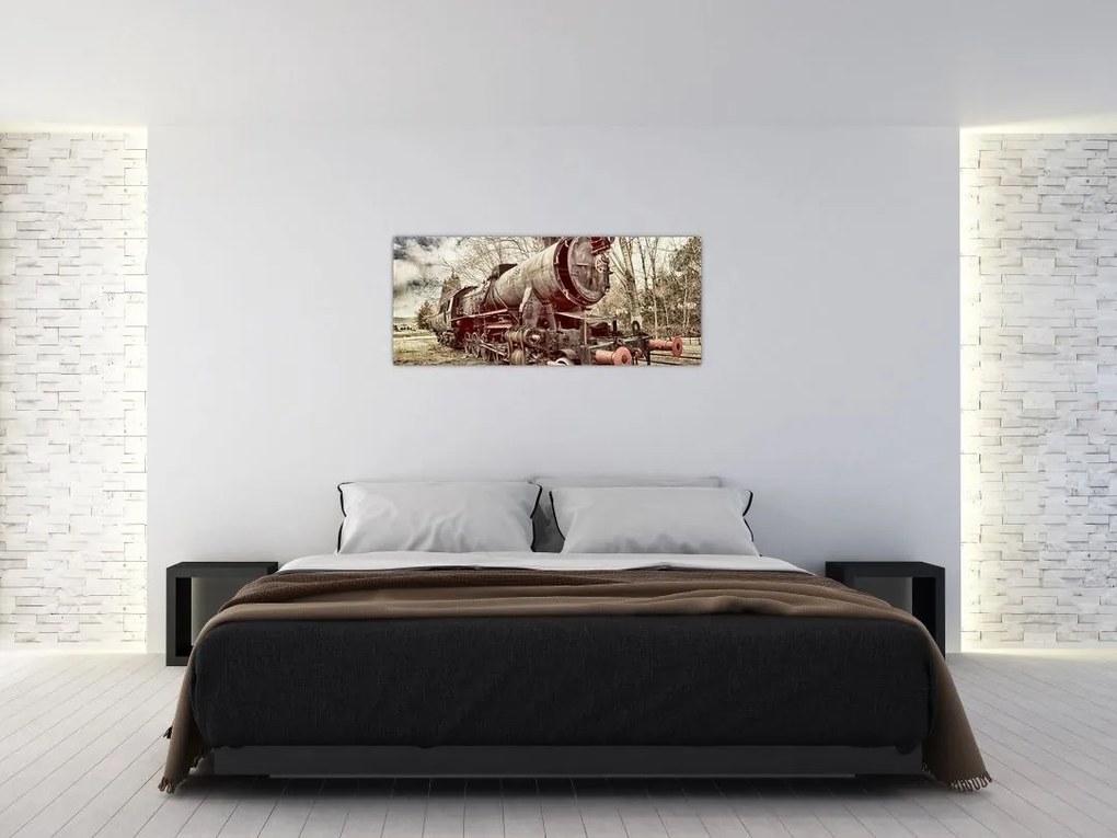 Tablou cu locomotivă istorică (120x50 cm)