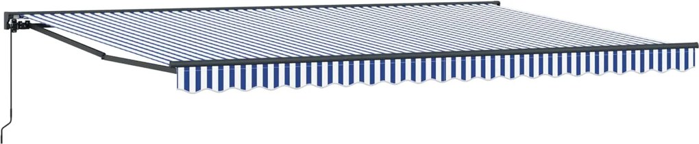 vidaXL Cadru de copertină Manual Albastru și Alb 500 × 300 cm