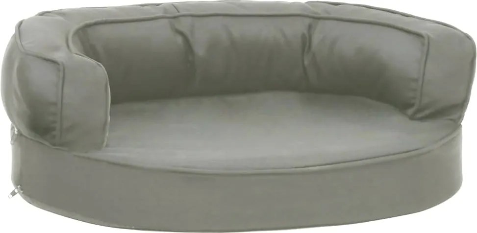 vidaXL Saltea ergonomică pat de câini, 60x42 cm, gri, aspect de in