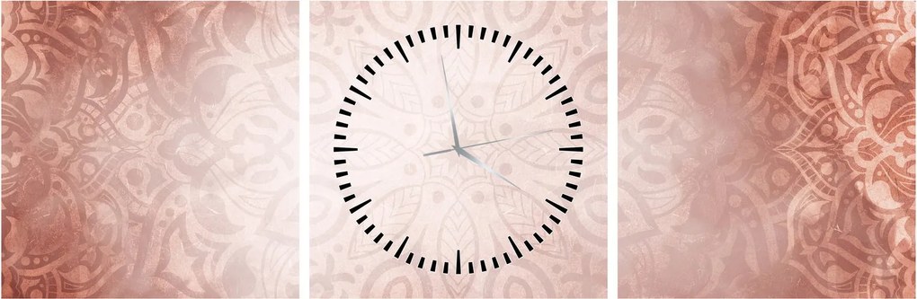 Tablou - Mandala roz (cu ceas) (90x30 cm)