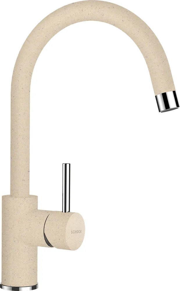 Baterie bucatarie Schock Plutos Cristalite Moonstone, aspect granit, cartus ceramic, bej