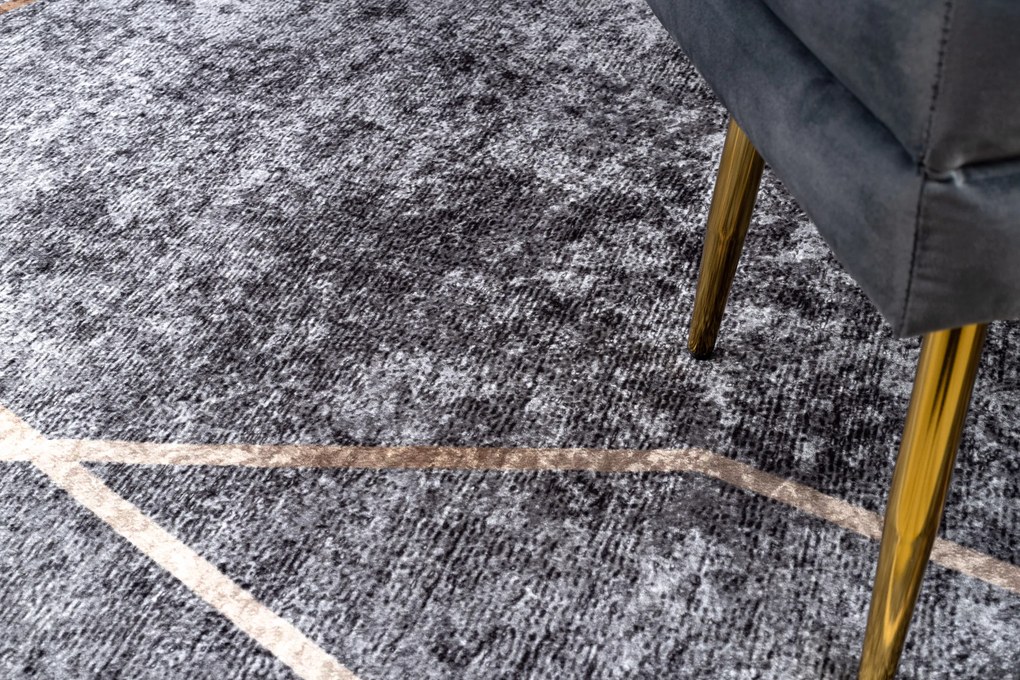 MIRO 51233.809 covor lavabil Geometric anti-alunecare - gri - SECUNDAR-COTATI PRODUSUL