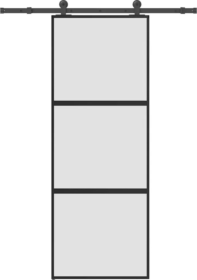 vidaXL Ușă glisantă cu set de feronerie sticlă temperată și aluminiu